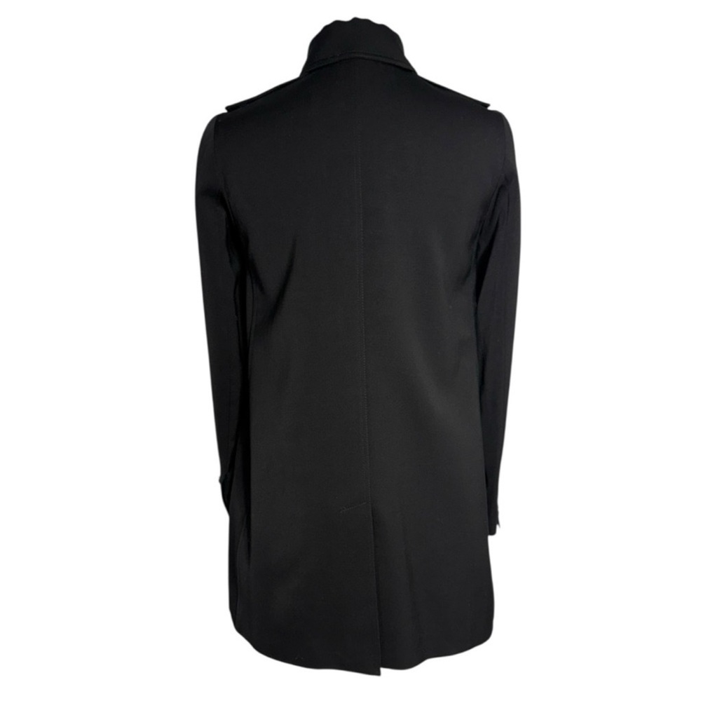 Burberry London Black Short Camden Heritage Car Coat Nova Check Lining Size 6 - Picture 5 of 14